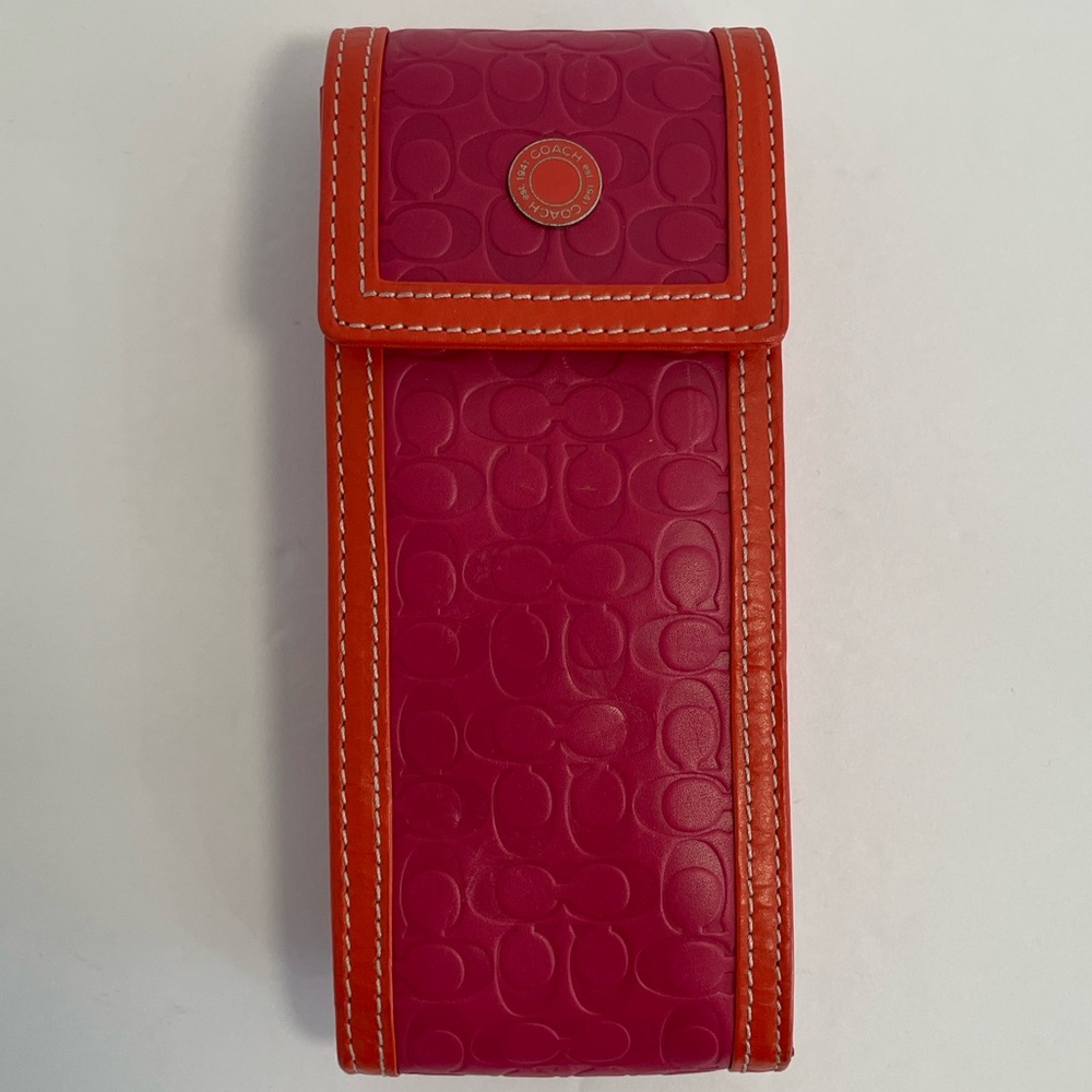 Coach Signature Embossed MultiUse Case Pink | Orange - Picture 7 of 10